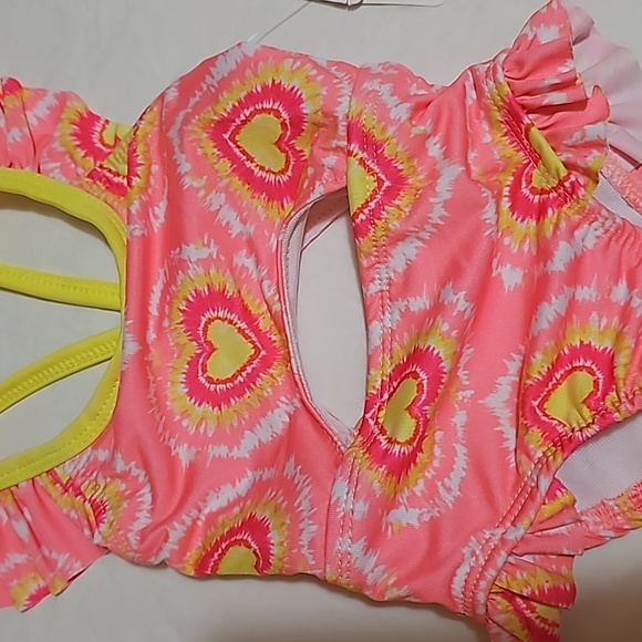 Penelope Mack Baby Girls Tie-Dye Heart Swimsuit Multicolor 12 Months New - Picture 5 of 10